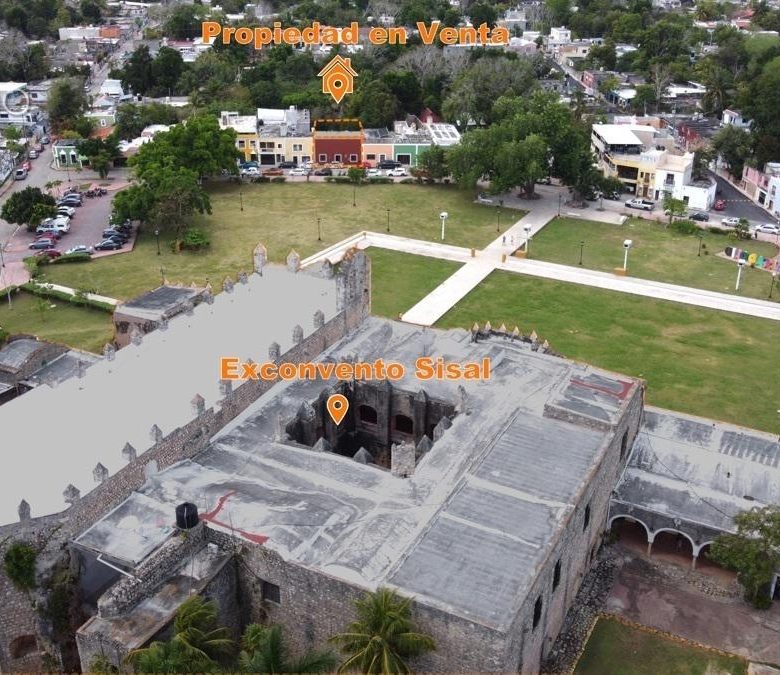 Vista aérea del Convento de San Bernardino y la ubicación de la casa