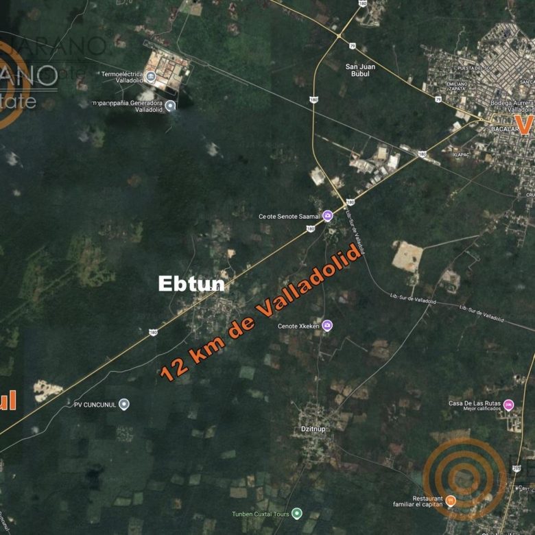 Mapa satelital: Cuncunul a 12 km de Valladolid