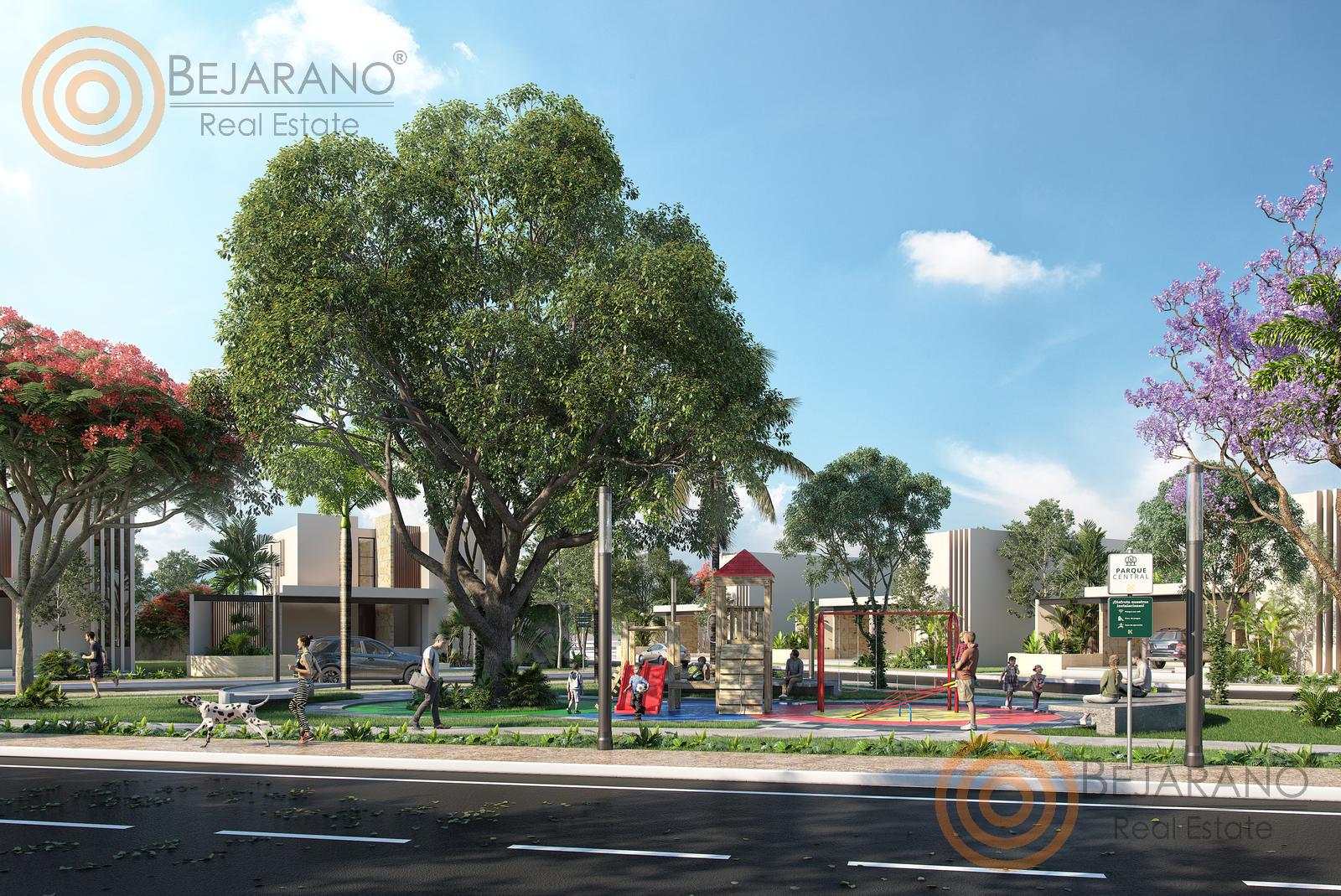 bre-fin-kan-08 Áreas verdes y juegos infantiles del fraccionamiento (render del proyecto)