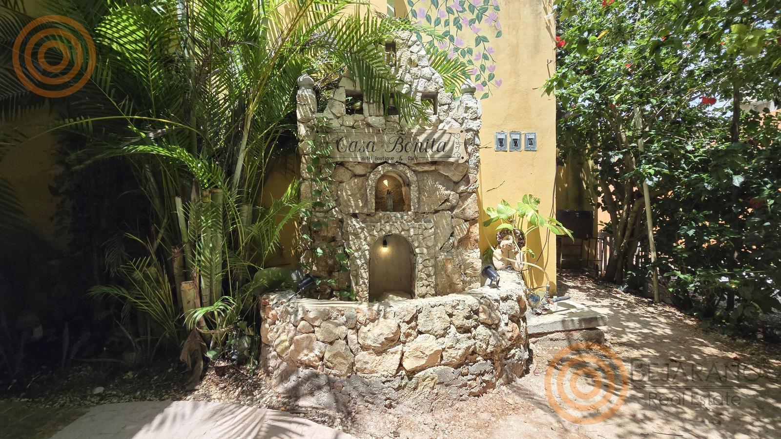 bre-hr-temoz-n-24 Fuente de piedra entre plantas en el jardín