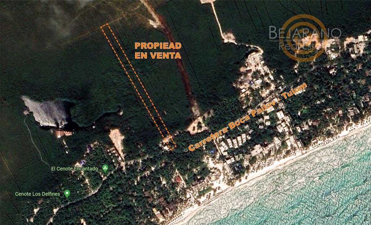 bre-pila-tul23-02 Vista aérea con la ubicación del terreno cerca de la playa y los cenotes de Tulum