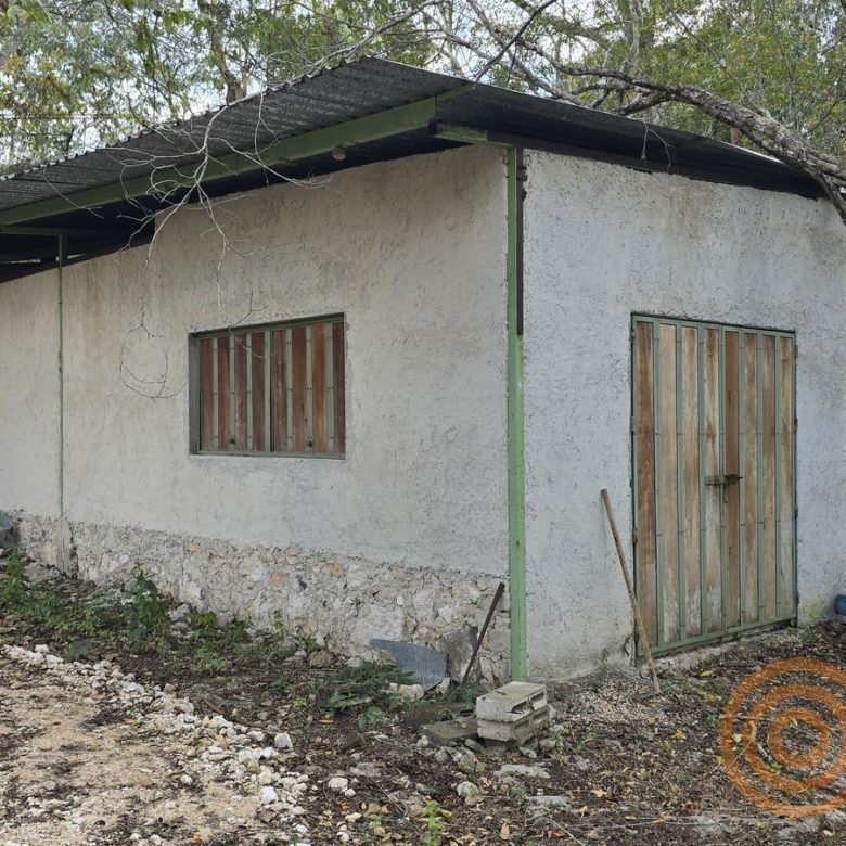 Bodega de block con puertas de madera