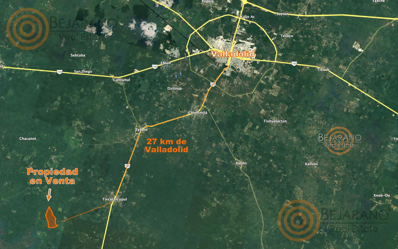 bre-tix-001-03 Mapa satelital: el rancho a 27 km de Valladolid