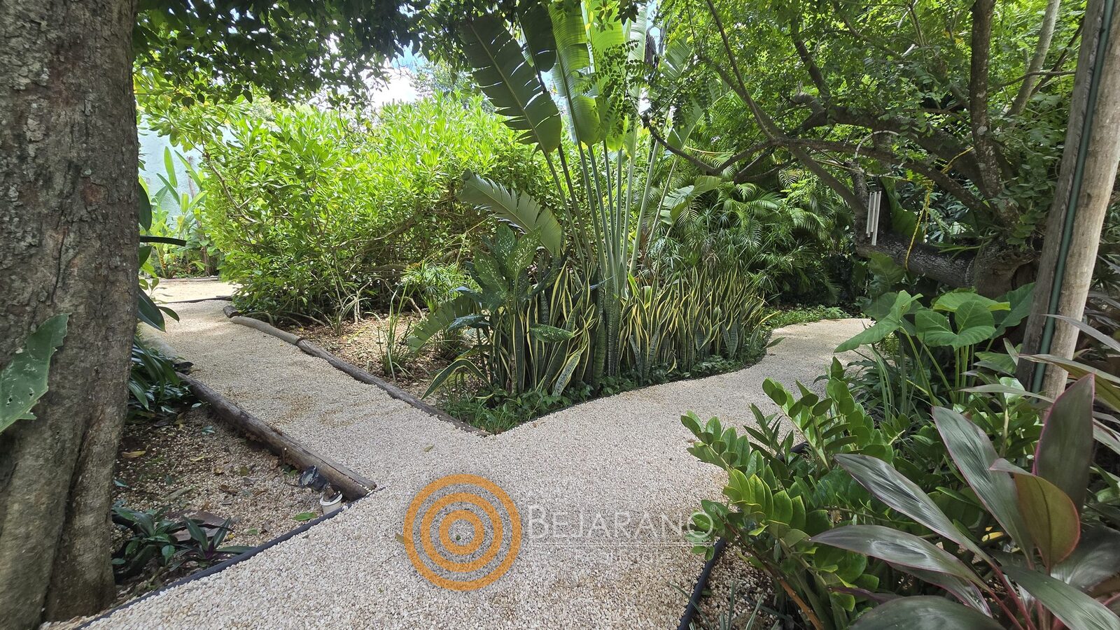 bre-cv-petanka-26 Senderos de grava entre plantas tropicales del jardín