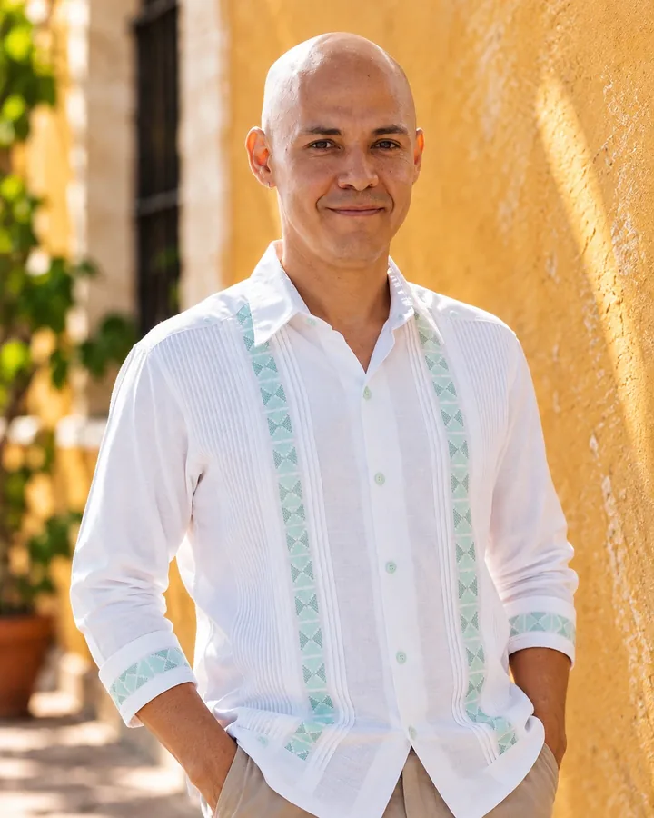Grecco Bejarano, de Bejarano Real Estate, en una calle de Valladolid, Yucatán